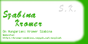 szabina kromer business card